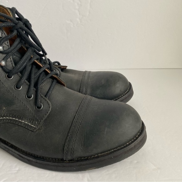 Hawkins Combat Boots Black Leather Lace Up Shoes Outdoor Military Mens 41 US 8 - Picture 5 of 14